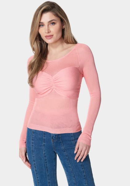 Womens Sweater in Rose - Bebe GOOFASH