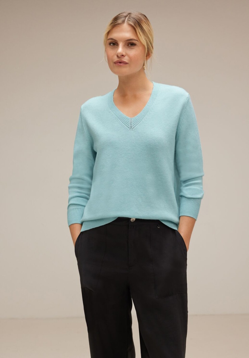 Womens Sweater in Turquoise from Street One GOOFASH