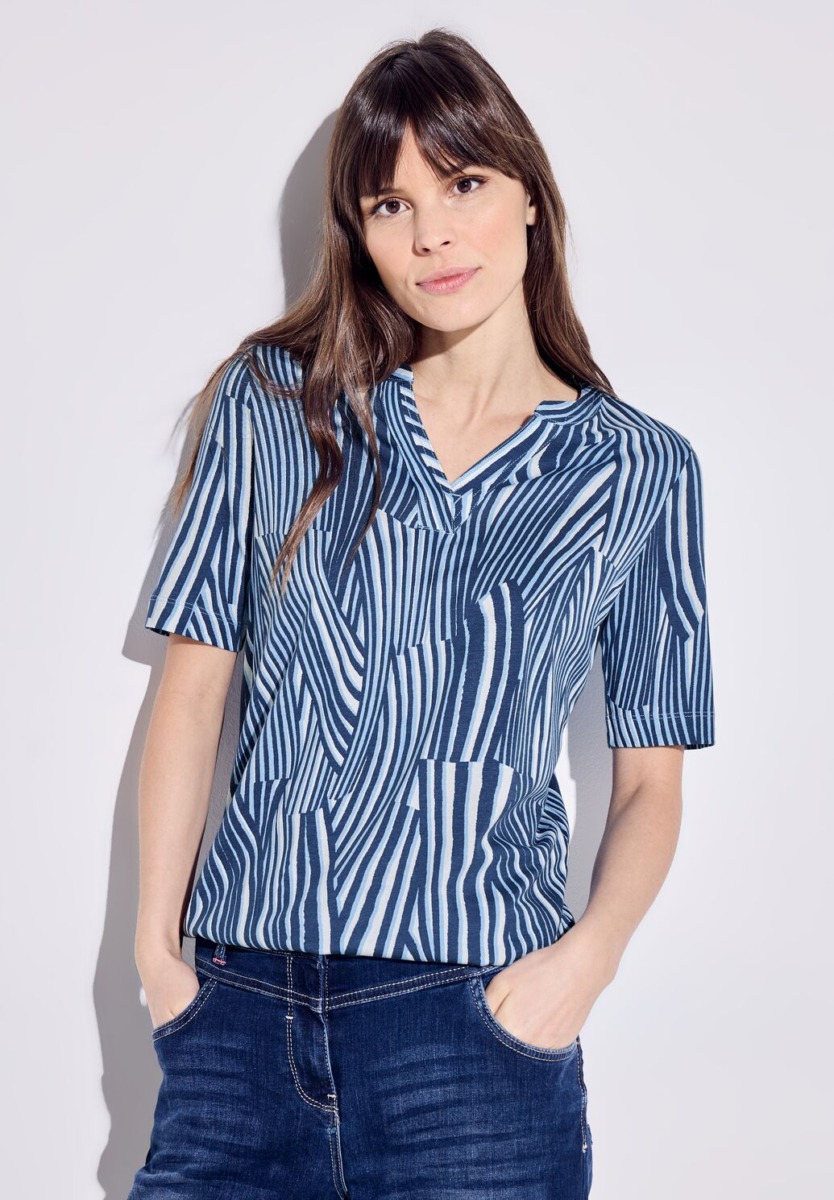 Womens T-Shirt Blue from Cecil GOOFASH