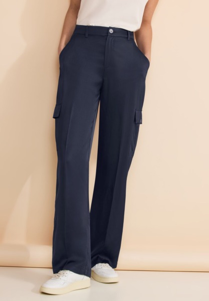 Women's Trousers Blue from Street One GOOFASH