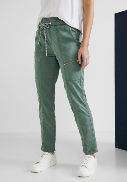 Women's Trousers Green at Street One GOOFASH