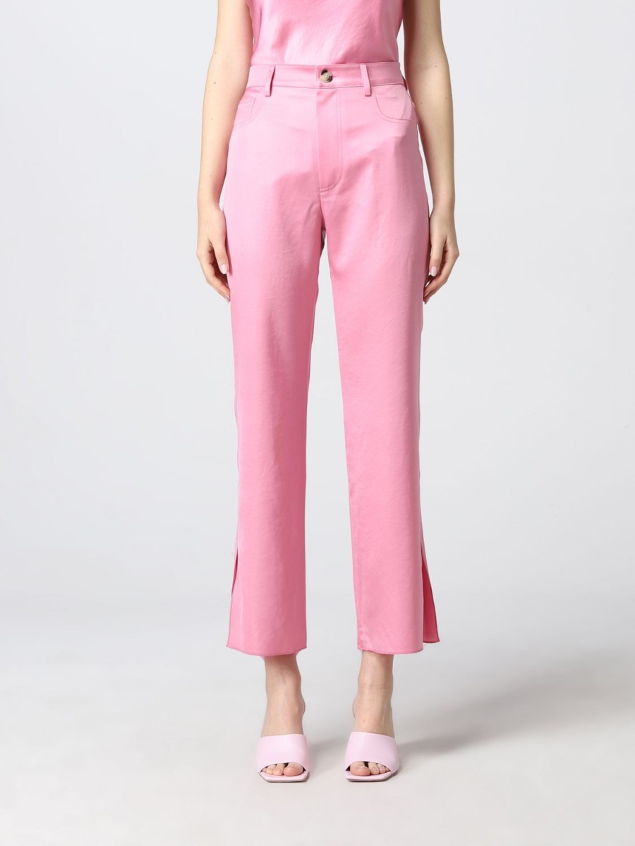 Women's Trousers in Pink Nanushka Giglio GOOFASH
