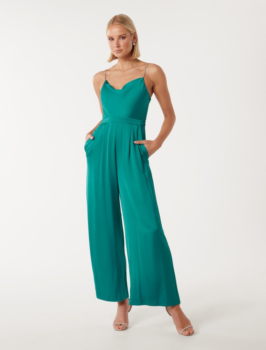 Womens Turquoise Jumpsuit Ever New GOOFASH