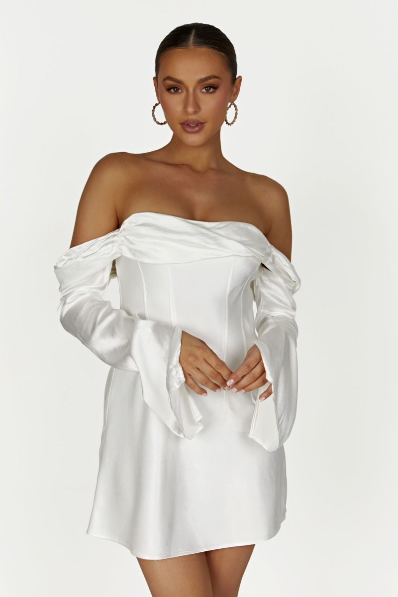 Women's White Mini Dress Meshki GOOFASH