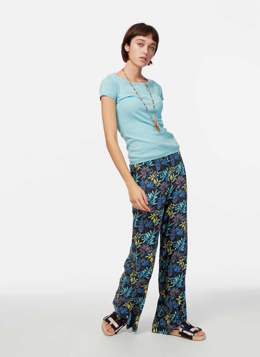 Womens Wide Leg Trousers in Print by Brora GOOFASH