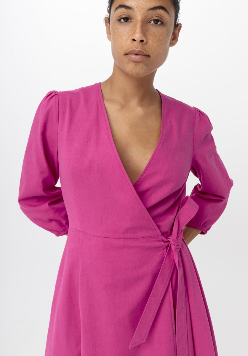 Womens Wrap Dress in Pink from Hessnatur GOOFASH