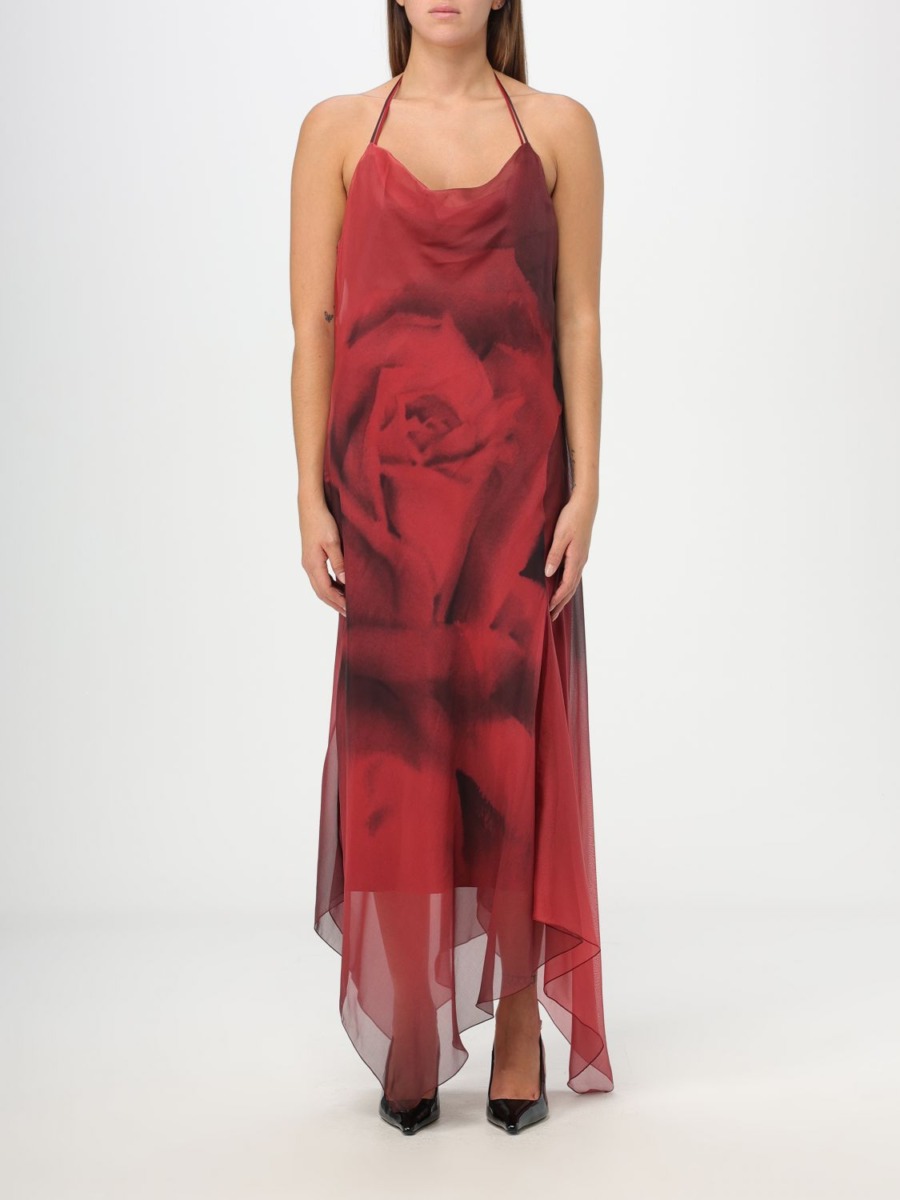 Alberta Ferretti Womens Red Dress from Giglio GOOFASH
