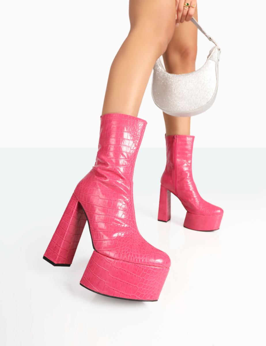 Ankle Boots Pink Public Desire Woman GOOFASH