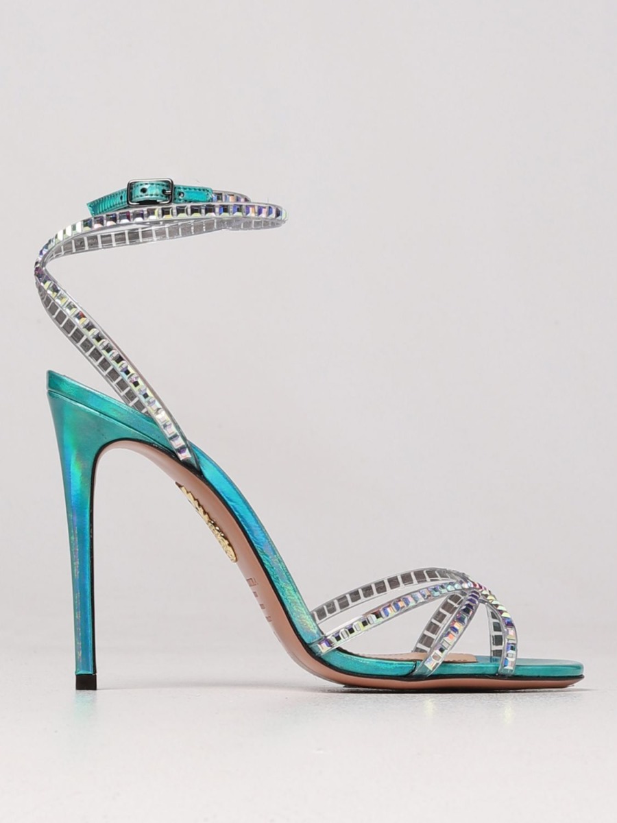 Aquazzura - Blue Heeled Sandals Giglio Ladies GOOFASH