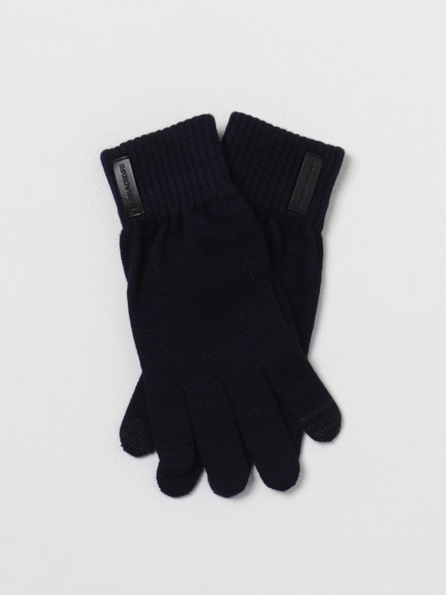 Armani - Blue Mens Gloves - Giglio GOOFASH