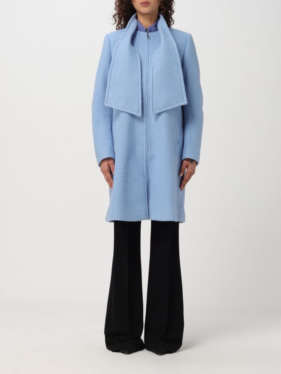 Armani Coat Blue for Women by Giglio GOOFASH