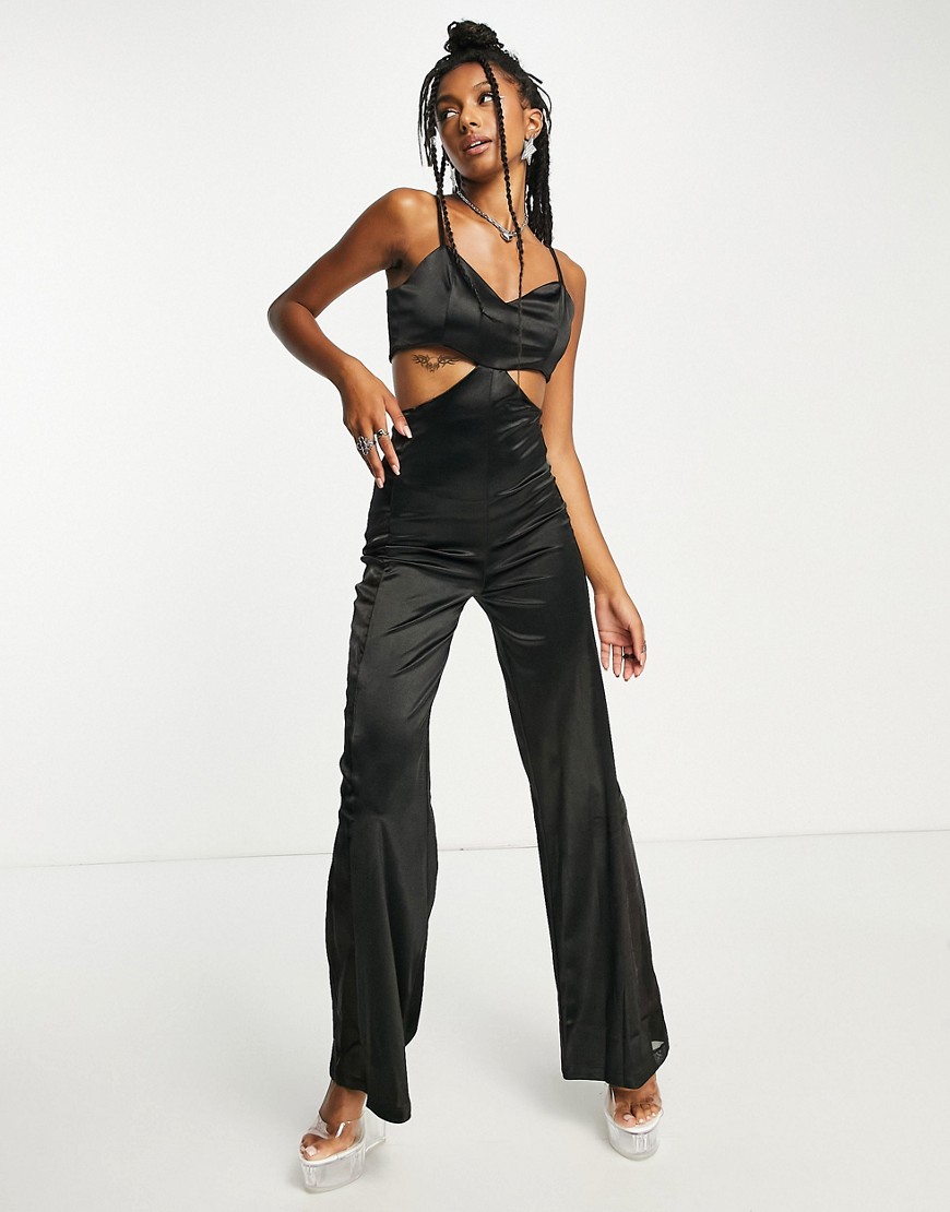 Asos Black Lady Jumpsuit Rebellious Fashion GOOFASH