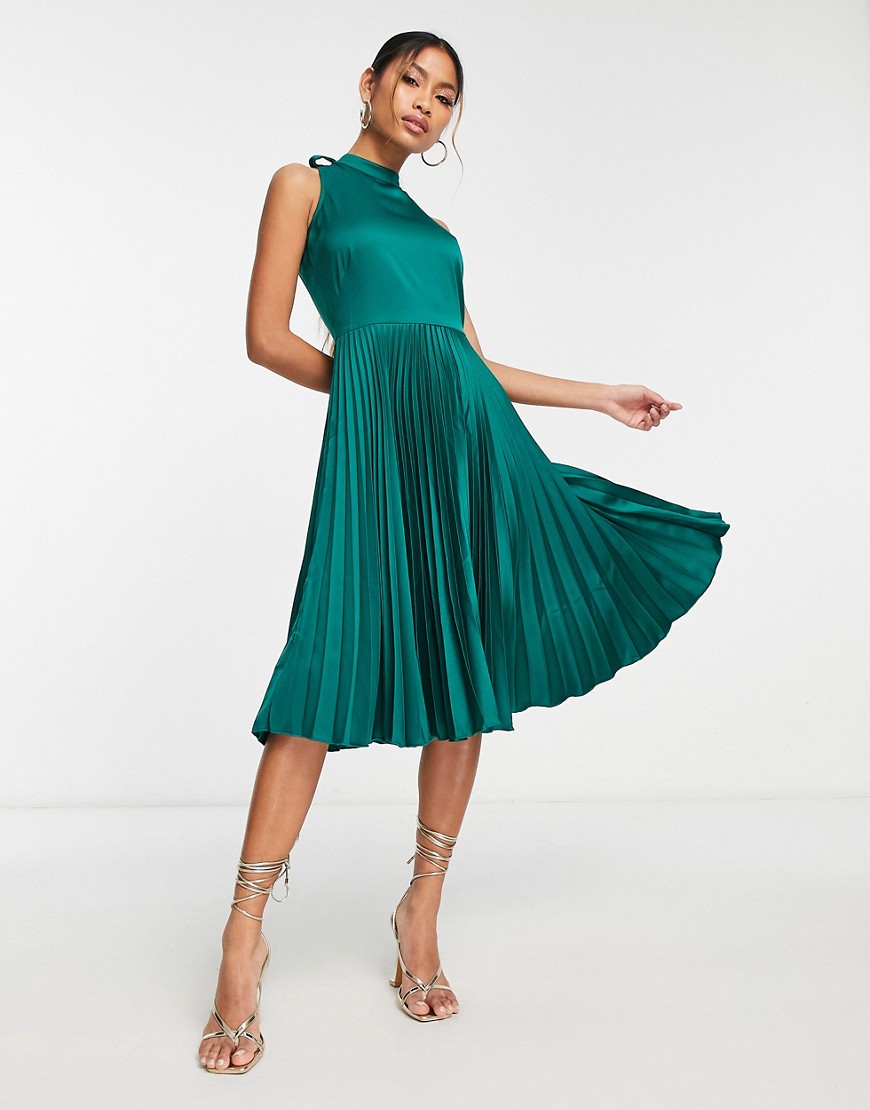 Asos Green Women's Midi Dress Closet London GOOFASH