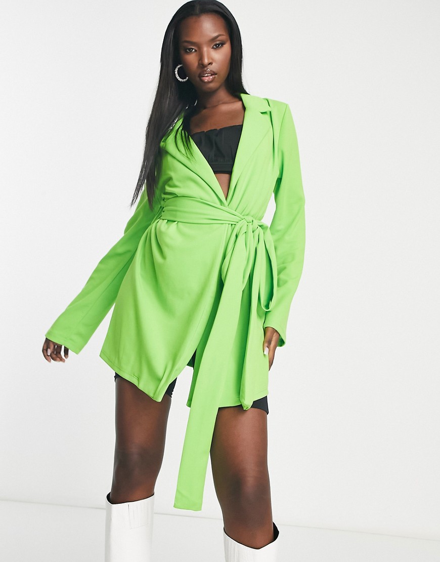 Asos Ladies Longline Blazer Green by Rebellious Fashion GOOFASH