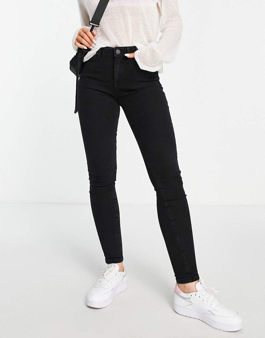 Asos Ladies Mid Rise Jeans Black from Selected GOOFASH