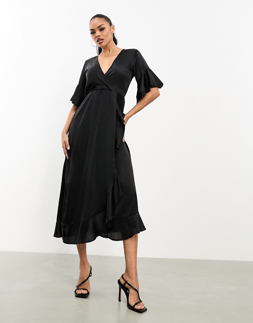 Asos - Ladies Wrap Dress in Black by Ax Paris GOOFASH