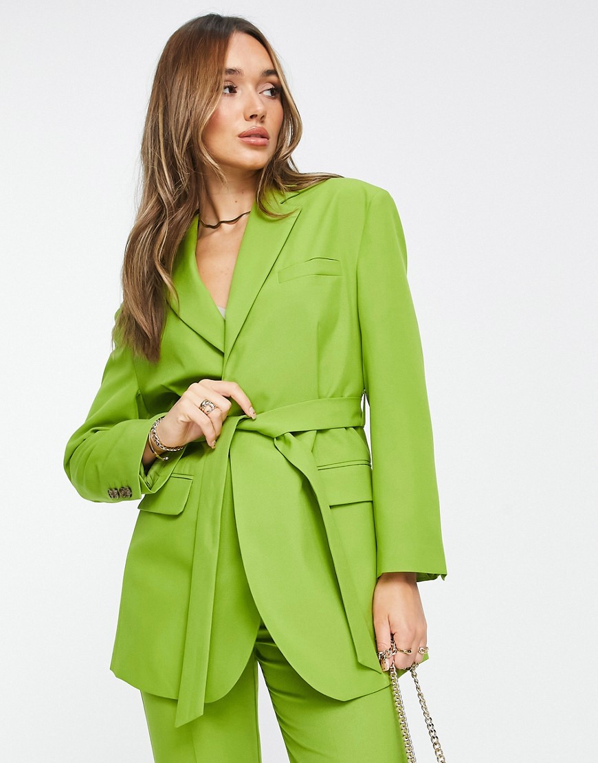 Asos Lady Green Suit Blazer GOOFASH