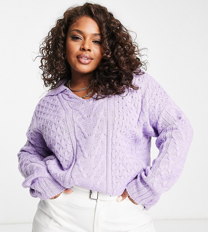 Asos Lady Knitwear Purple by In the Style GOOFASH