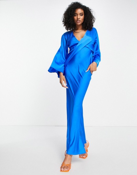 Asos - Lady Midi Dress in Blue GOOFASH