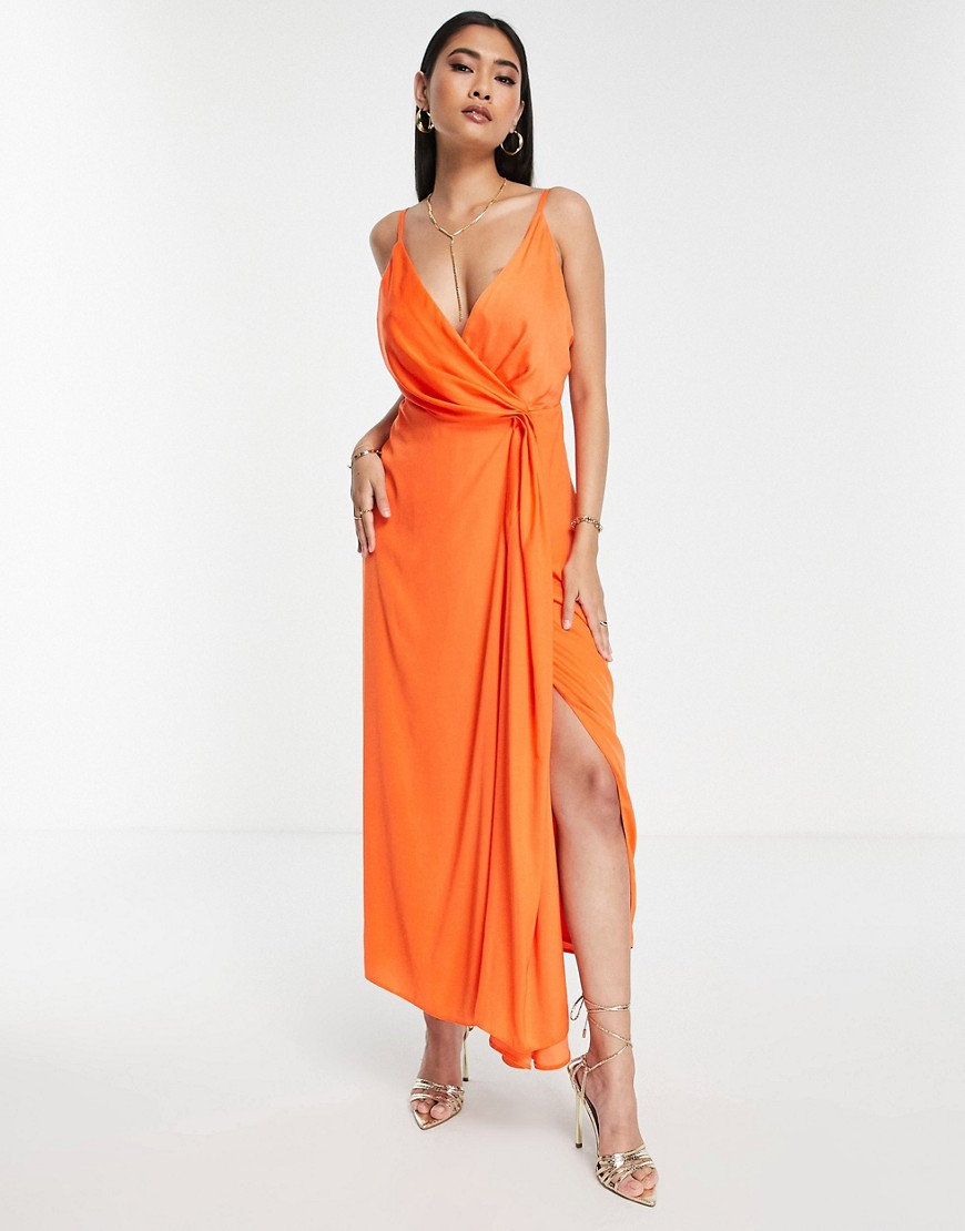 Asos - Lady Orange Midi Dress GOOFASH