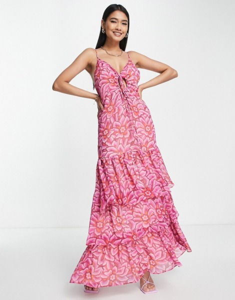Asos Lady Slip Dress Pink by Topshop GOOFASH