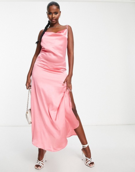 Asos - Lady Slip Dress in Pink by Bardot GOOFASH