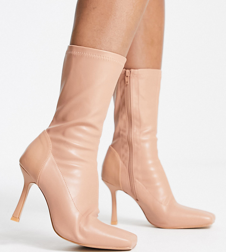 Asos - Lady Sock Boots Ivory from Public Desire GOOFASH