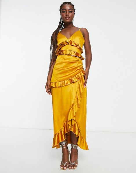 Asos - Maxi Dress Yellow - In the Style - Women GOOFASH