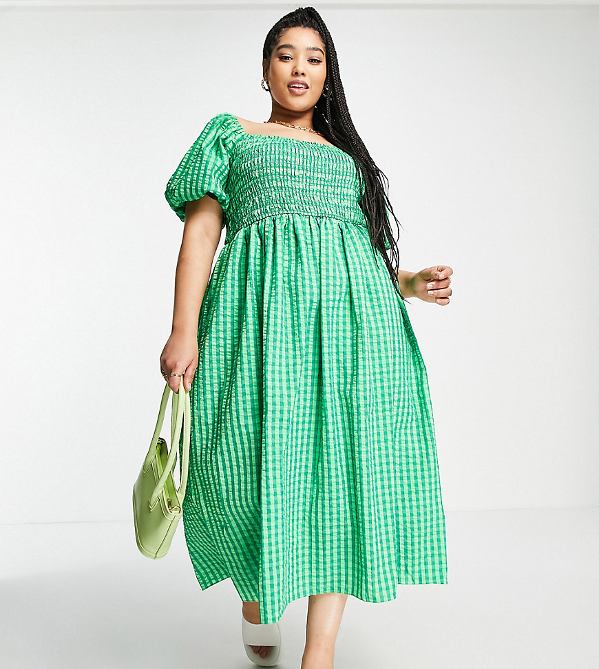 Asos - Midi Dress - Green - Never Fully Dressed Plus - Women GOOFASH