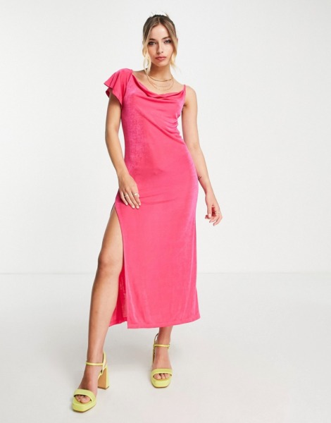 Asos - Midi Dress - Pink - Monki - Women GOOFASH