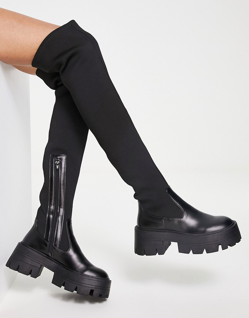 Asos - Overknee Boots Black - Ladies GOOFASH