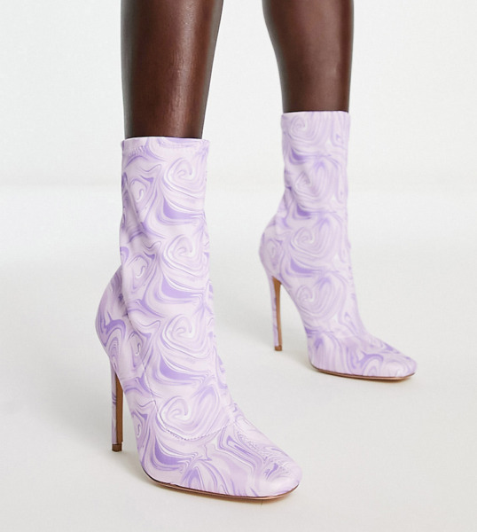 Asos - Purple Womens Sock Boots Public Desire GOOFASH