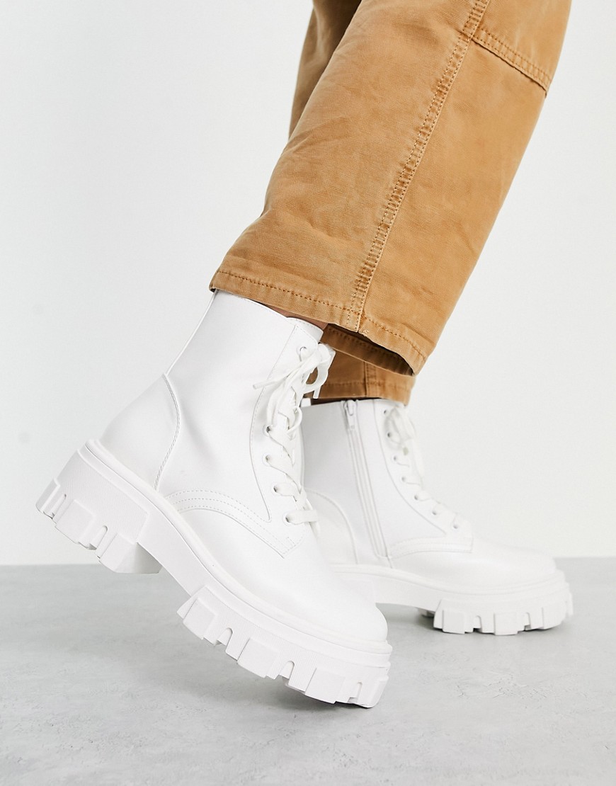 Asos White Women's Lace-Up Ankle Boots GOOFASH