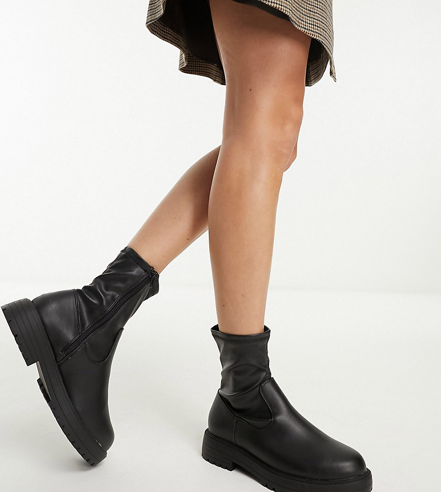 Asos Woman Black Sock Boots GOOFASH