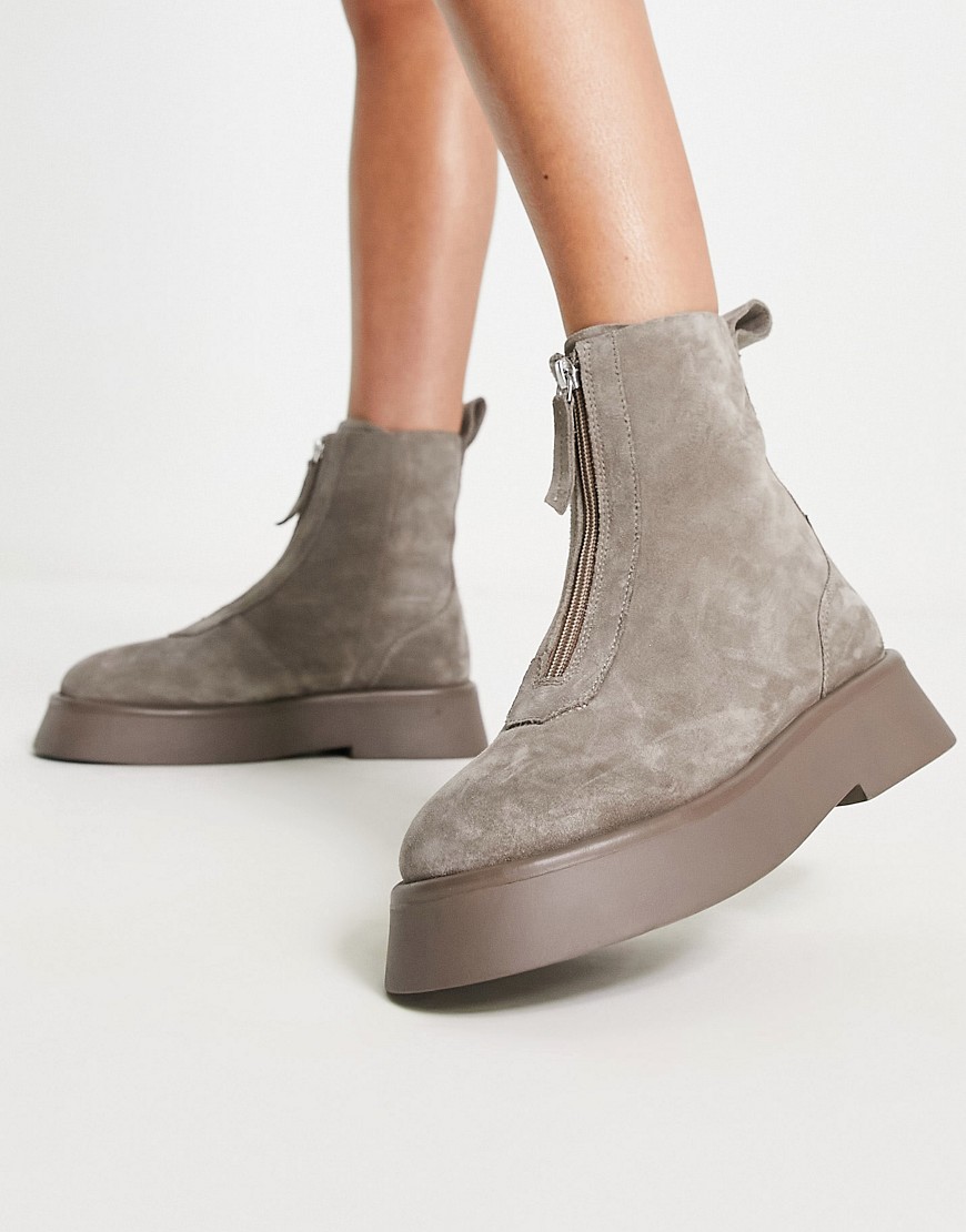Asos Woman Boots in Grey GOOFASH