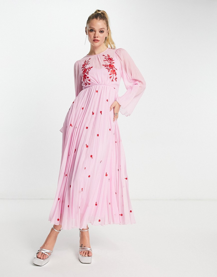 Asos - Woman Midi Dress Pink GOOFASH