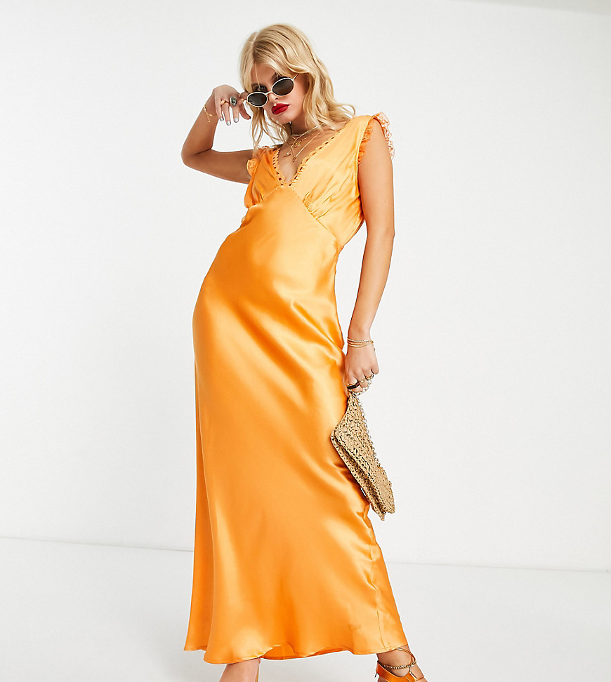 Asos Woman Orange Maxi Dress from Reclaimed Vintage GOOFASH