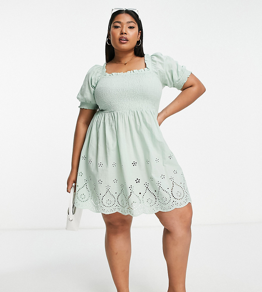 Asos Woman Smock Dress Green by Yours GOOFASH