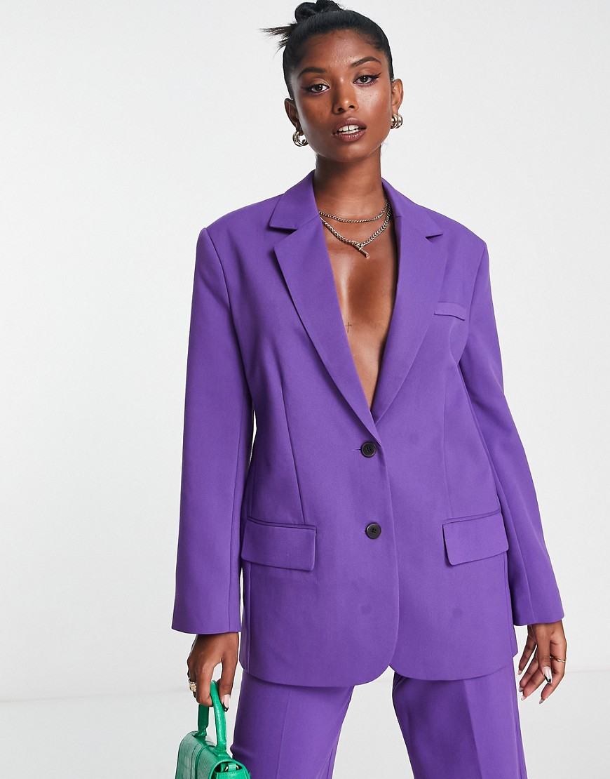Asos - Woman Suit Blazer in Purple GOOFASH