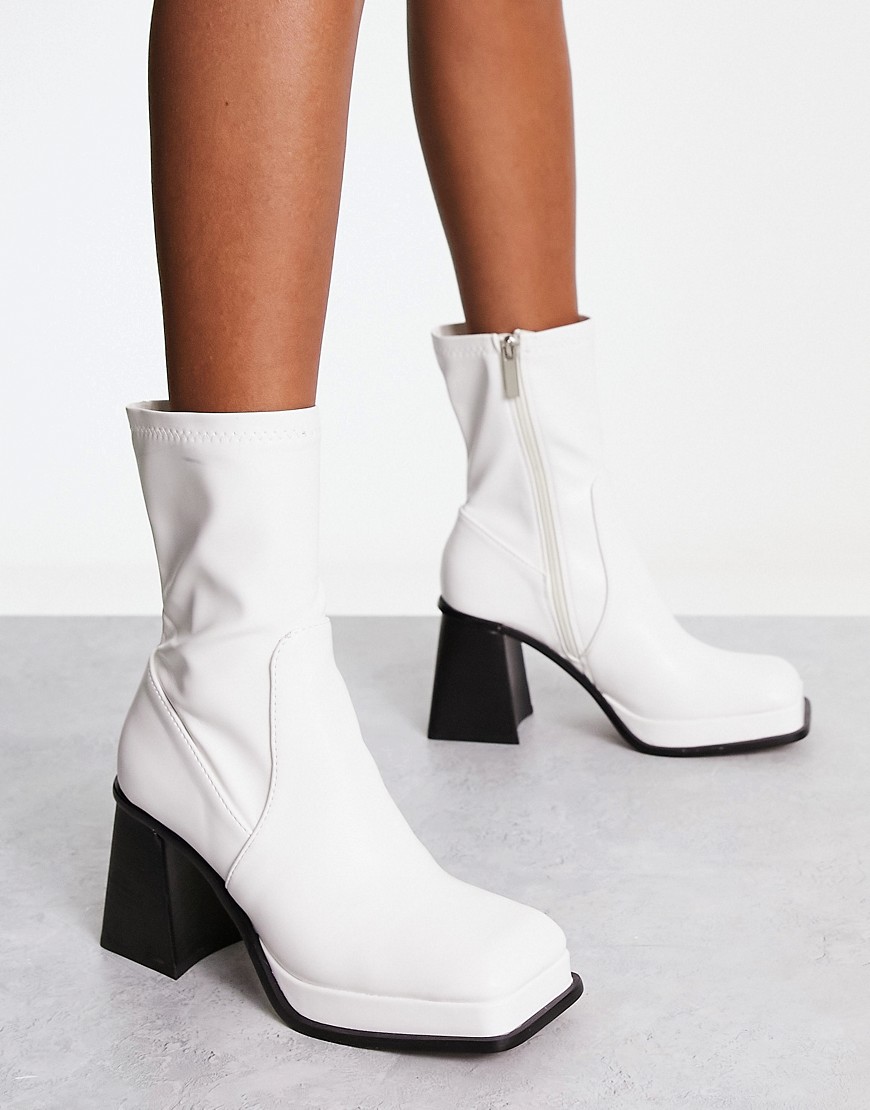 Asos - Women Sock Boots in White from Shellys London GOOFASH