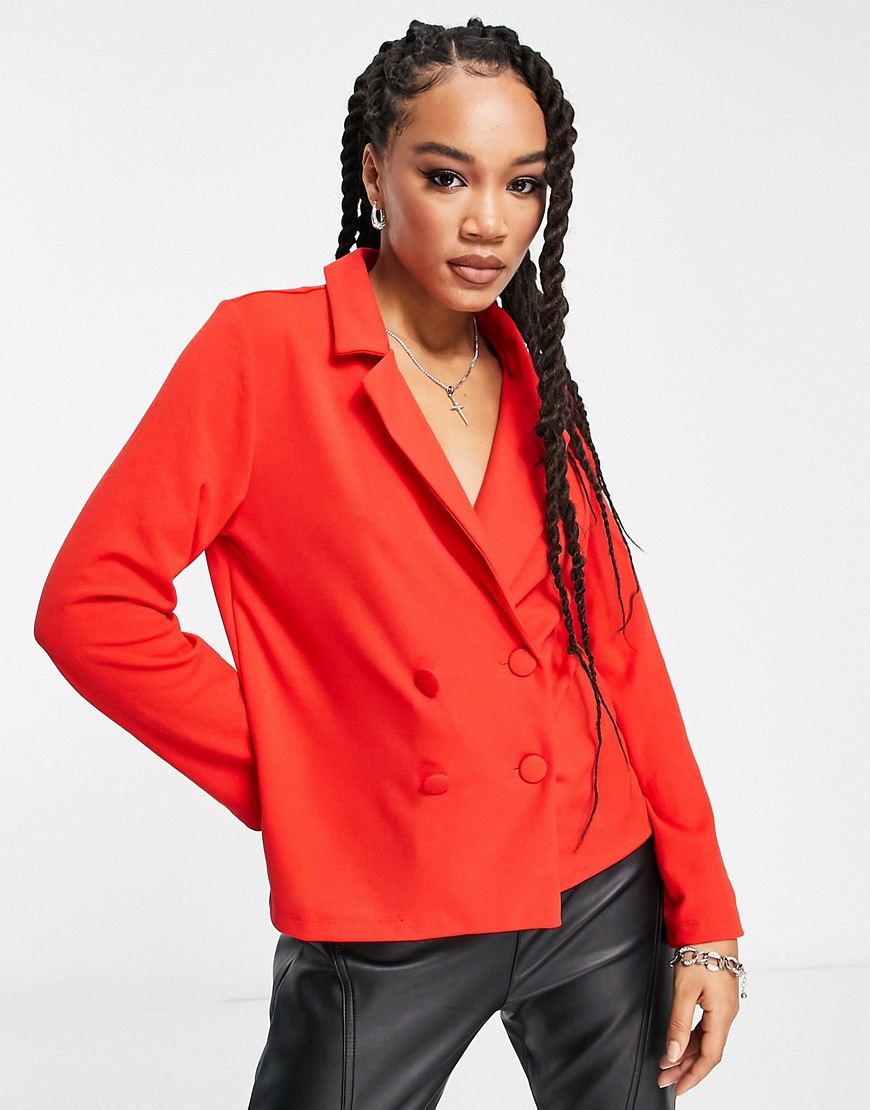 Asos Womens Double Breasted Blazer Red from Rebellious Fashion GOOFASH