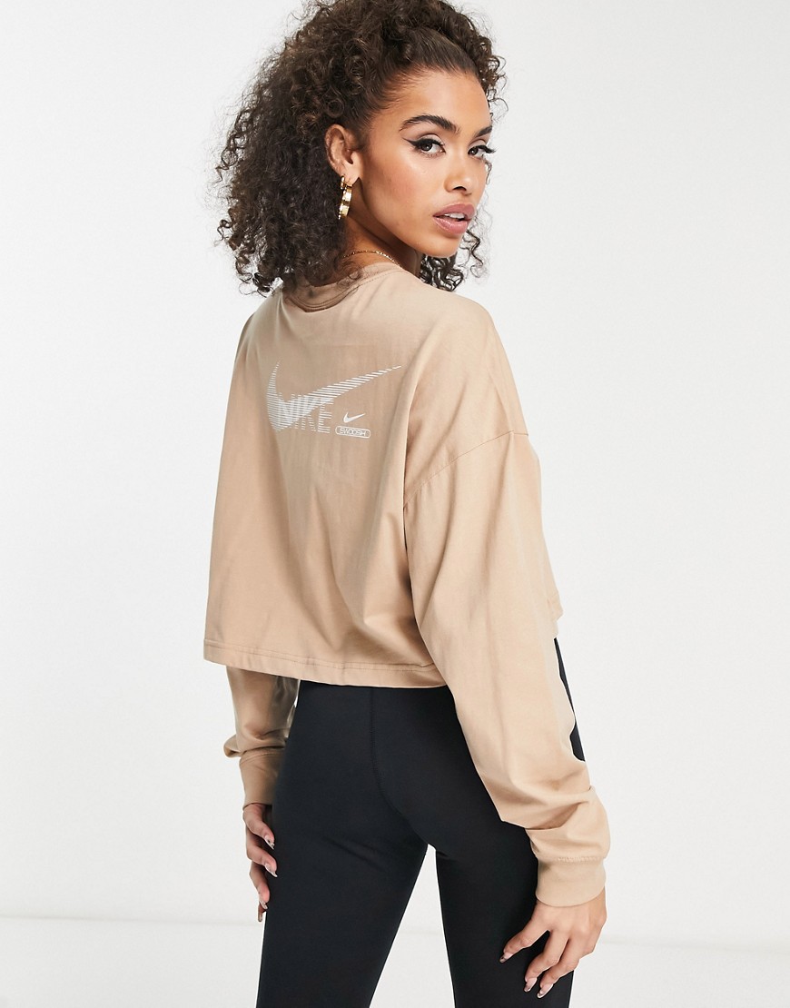 Asos - Womens Long Sleeve Top Brown by Nike GOOFASH