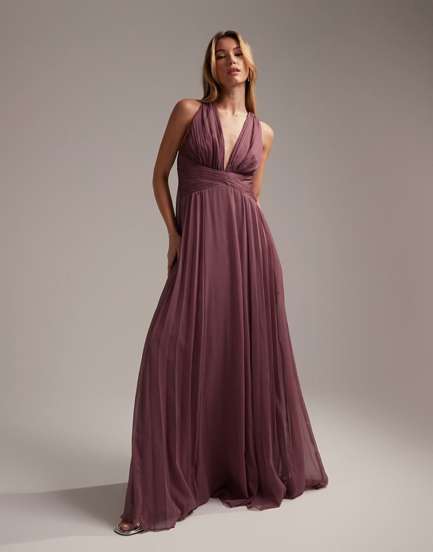 Asos - Women's Maxi Dress Purple GOOFASH