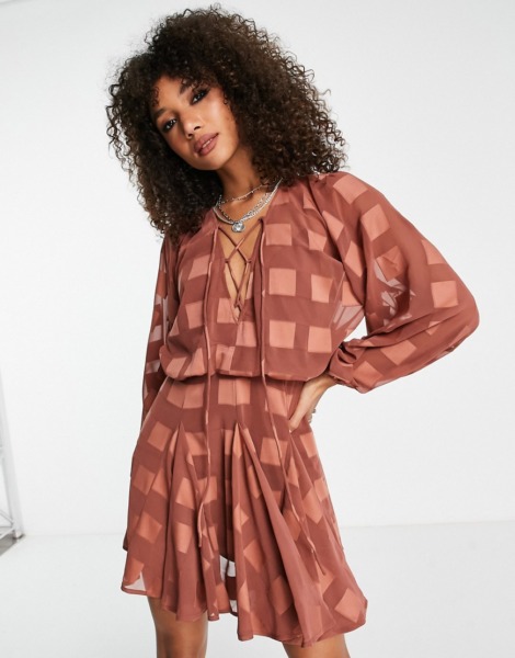 Asos - Women's Mini Dress Brown GOOFASH