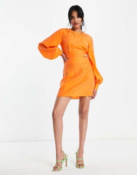 Asos Women's Orange Mini Dress GOOFASH