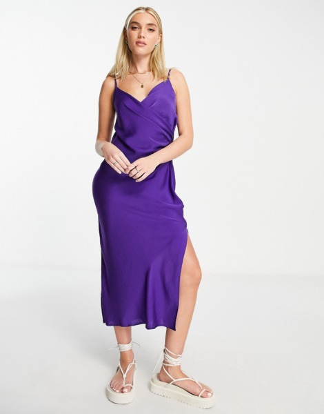 Asos - Women's Purple Midi Dress GOOFASH
