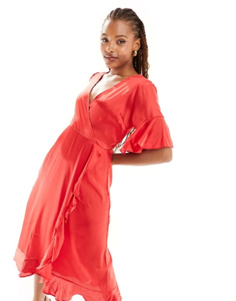 Asos - Women's Wrap Dress in Red from Bardot GOOFASH