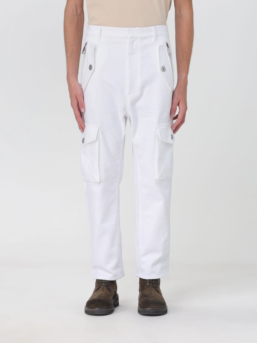 Balmain Man Trousers White - Giglio GOOFASH