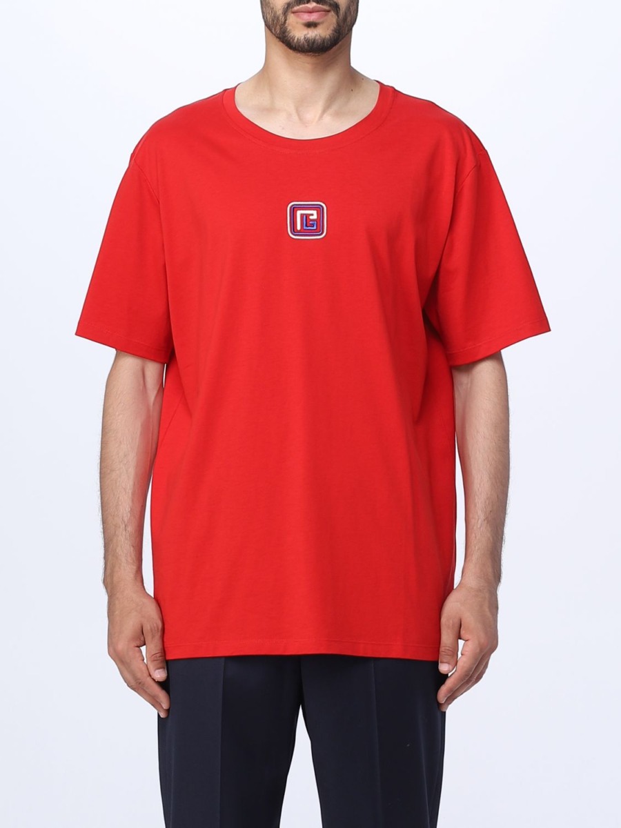 Balmain - Red T-Shirt - Giglio GOOFASH