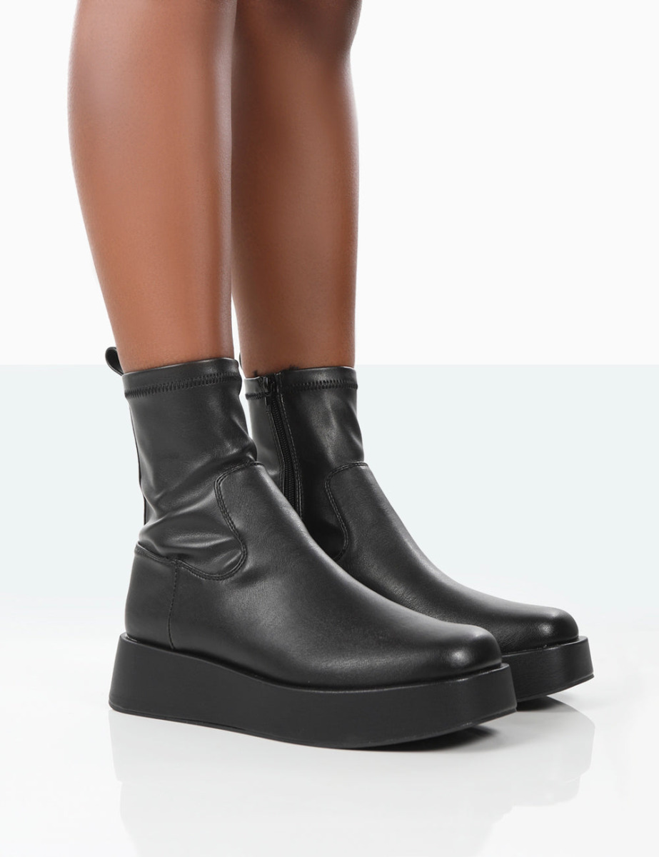 Black Chunky Boots by Public Desire GOOFASH